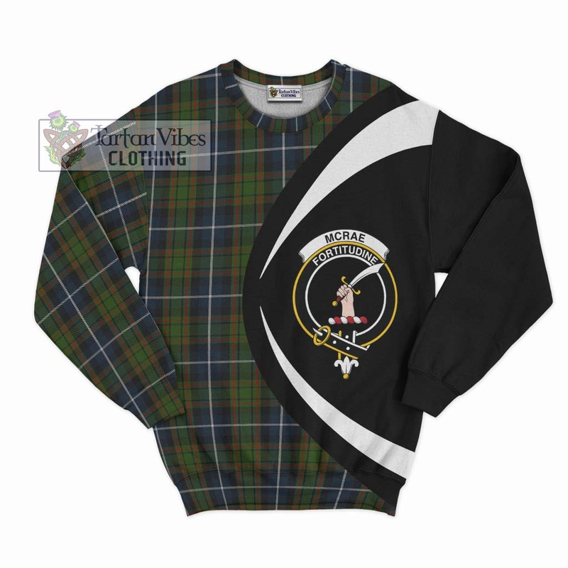 McRae Hunting Tartan Sweatshirt with Family Crest Circle Style