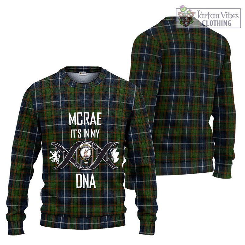 McRae Hunting Tartan Ugly Sweater with Family Crest DNA In Me Style