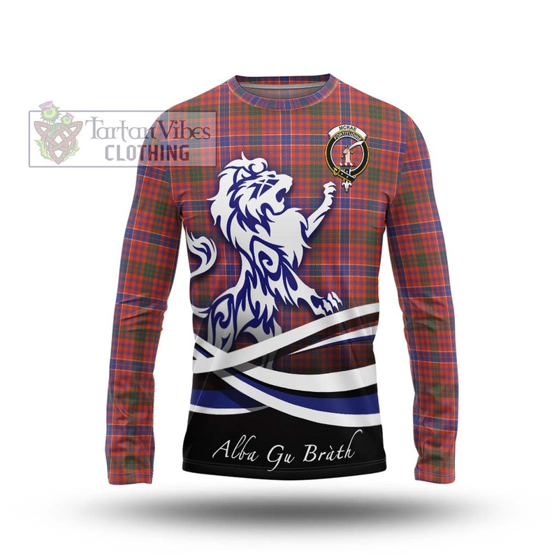 McRae Ancient Tartan Long Sleeve T-Shirt with Alba Gu Brath Regal Lion Emblem