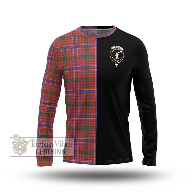 McRae Ancient Tartan Long Sleeve T-Shirt with Family Crest and Half Of Me Style