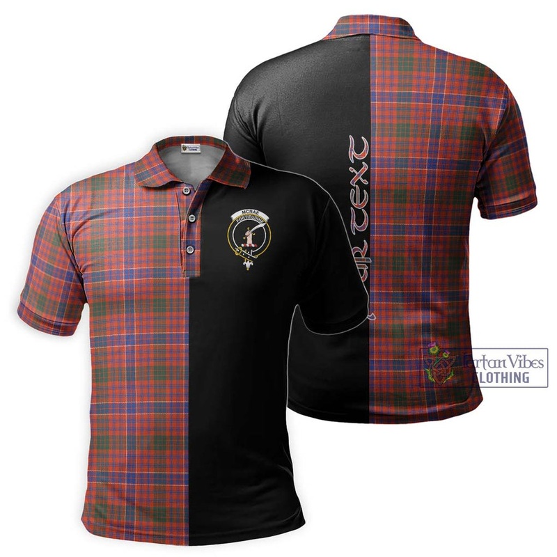 McRae Ancient Tartan Polo Shirt with Family Crest and Half Of Me Style