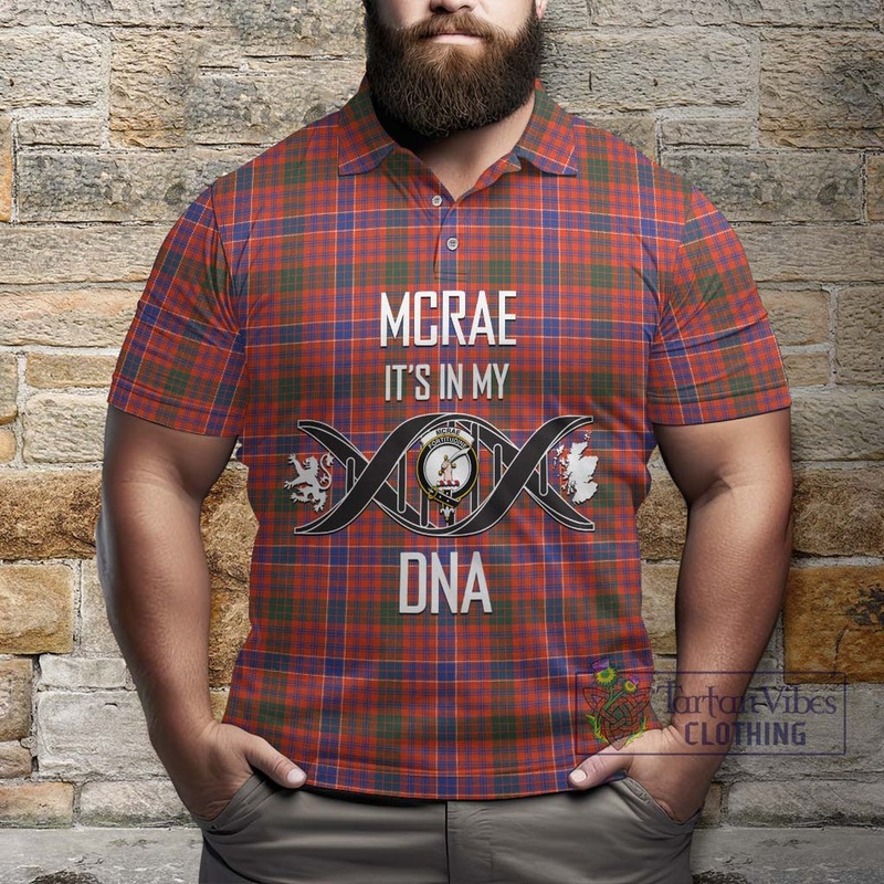 McRae Ancient Tartan Polo Shirt with Family Crest DNA In Me Style