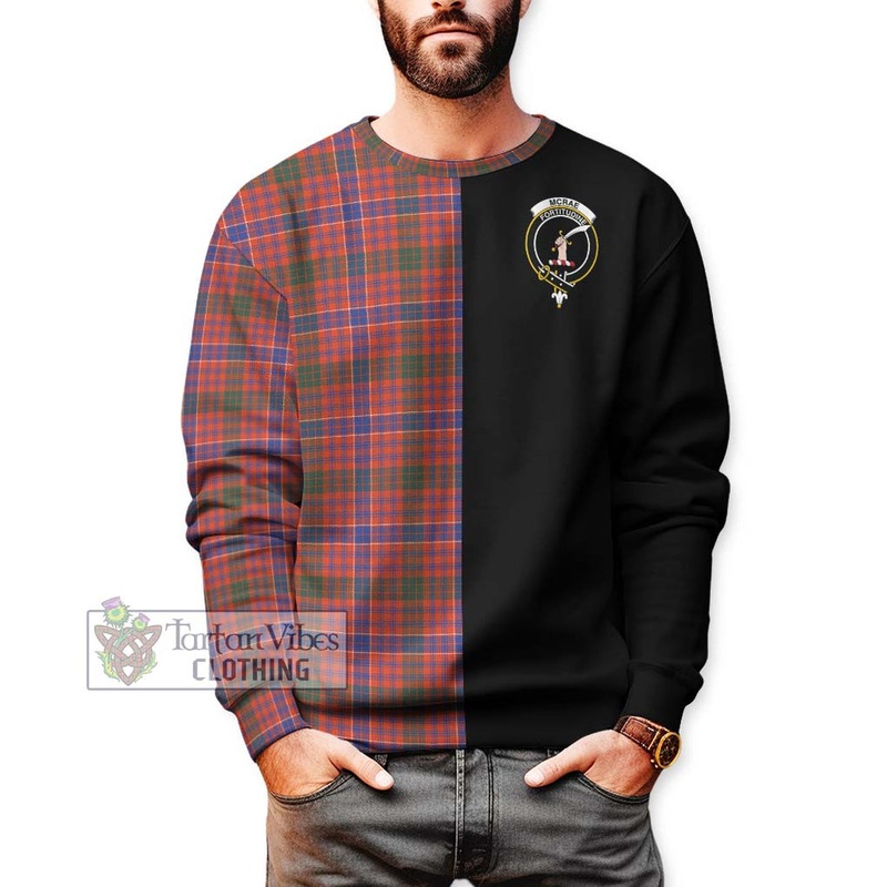 McRae Ancient Tartan Sweatshirt with Family Crest and Half Of Me Style