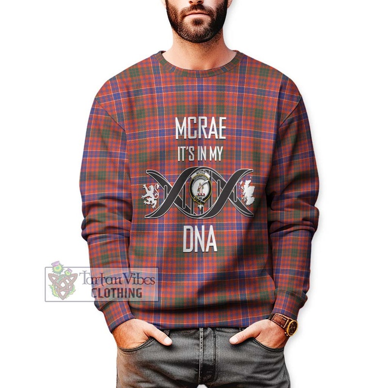 McRae Ancient Tartan Sweatshirt with Family Crest DNA In Me Style