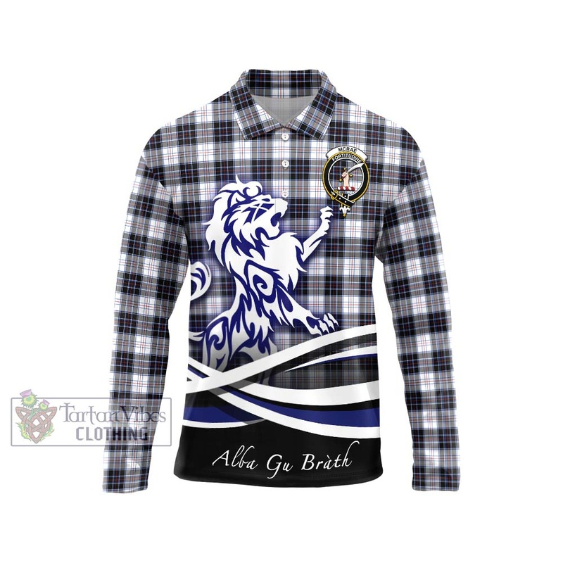 McRae Dress Modern Tartan Long Sleeve Polo Shirt with Alba Gu Brath Regal Lion Emblem