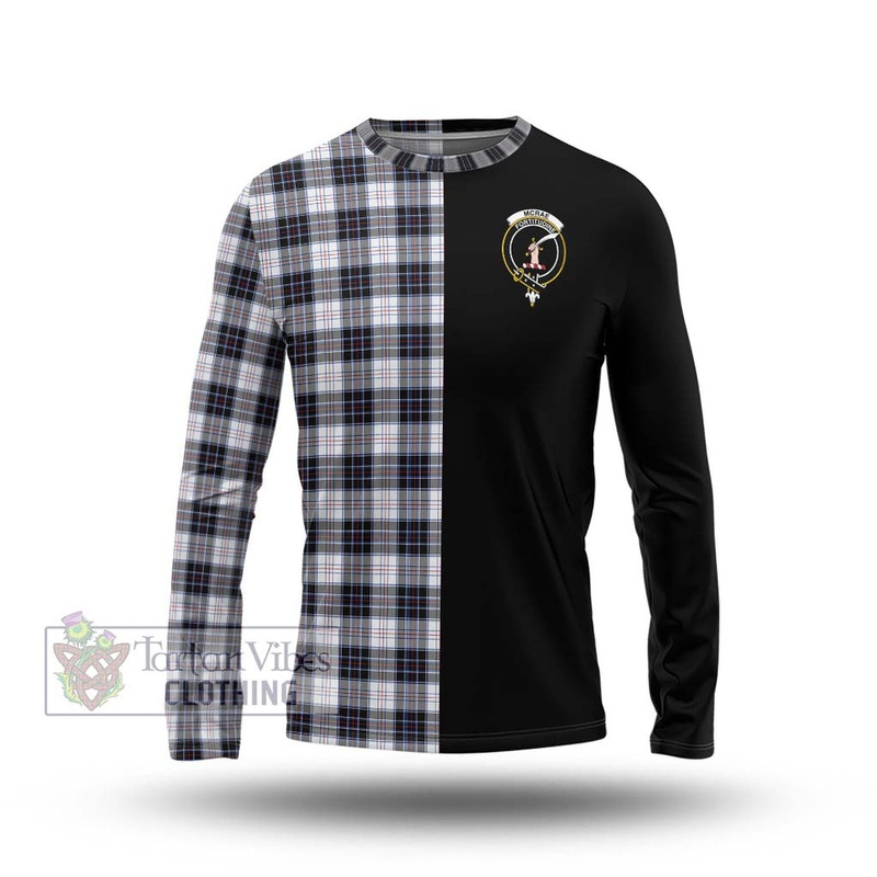McRae Dress Modern Tartan Long Sleeve T-Shirt with Family Crest and Half Of Me Style