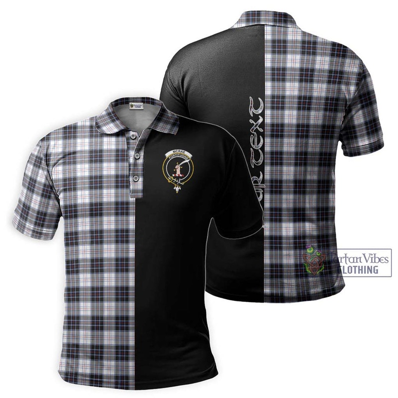 McRae Dress Modern Tartan Polo Shirt with Family Crest and Half Of Me Style