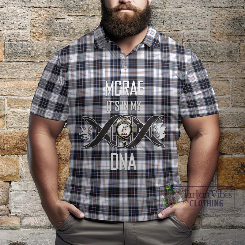 McRae Dress Modern Tartan Polo Shirt with Family Crest DNA In Me Style