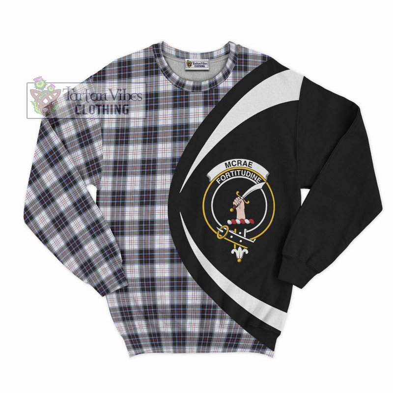 McRae Dress Modern Tartan Sweatshirt with Family Crest Circle Style