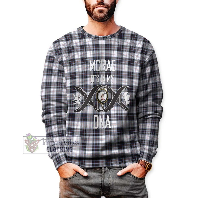McRae Dress Modern Tartan Sweatshirt with Family Crest DNA In Me Style