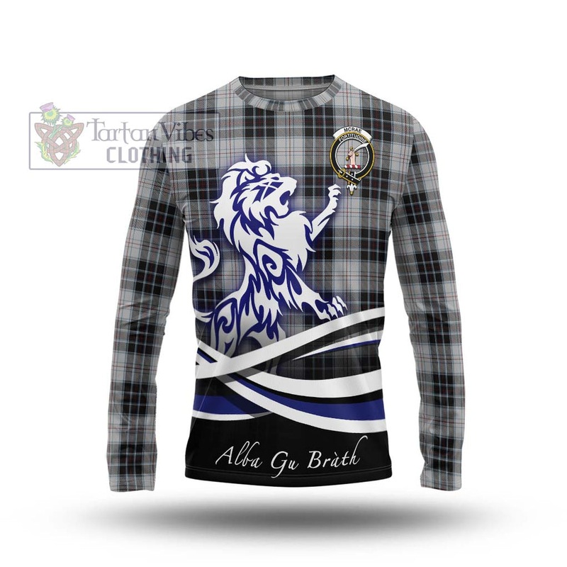 McRae Dress Tartan Long Sleeve T-Shirt with Alba Gu Brath Regal Lion Emblem