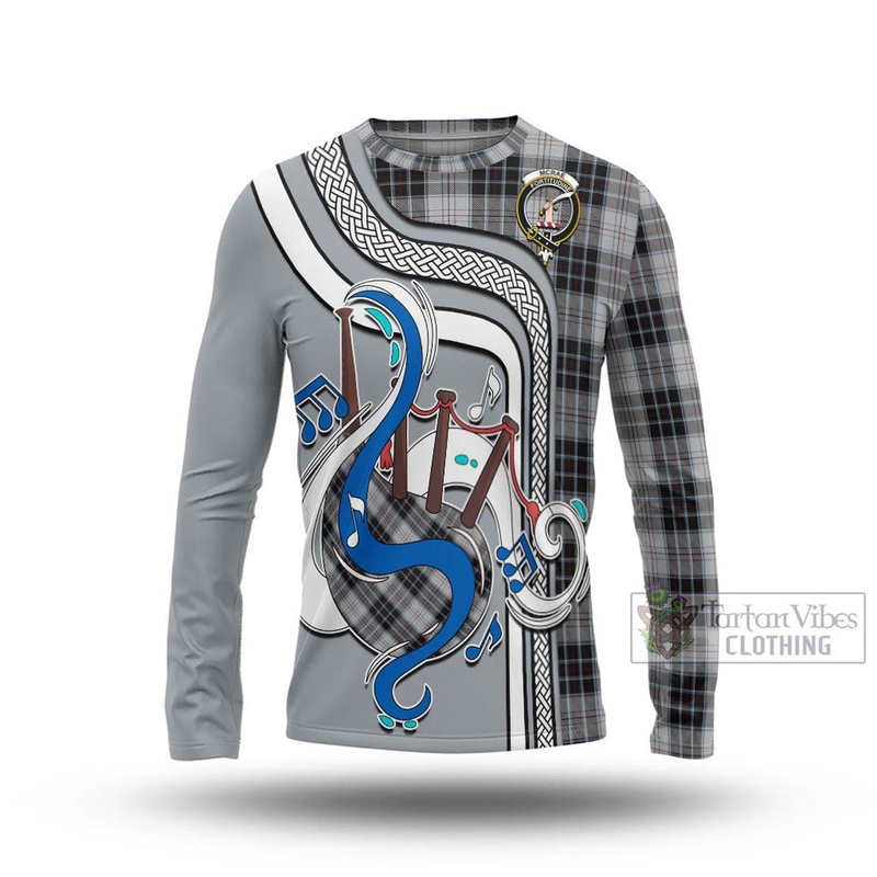 McRae Dress Tartan Long Sleeve T-Shirt with Epic Bagpipe Style