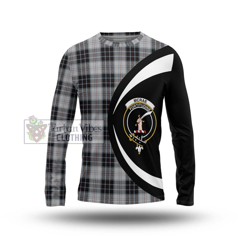 McRae Dress Tartan Long Sleeve T-Shirt with Family Crest Circle Style