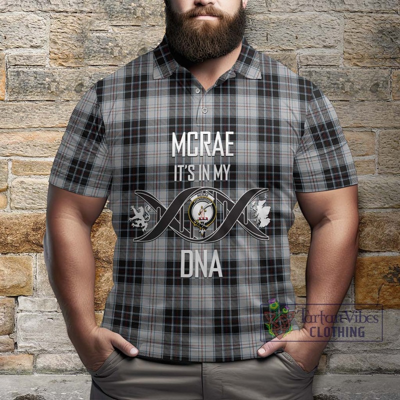 McRae Dress Tartan Polo Shirt with Family Crest DNA In Me Style