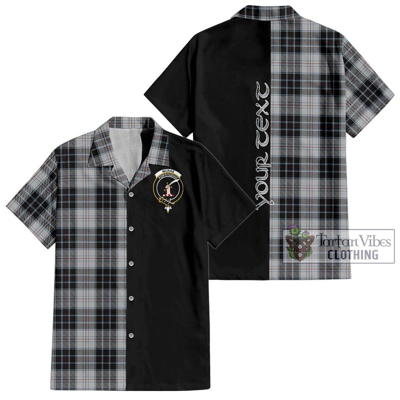 McRae Dress Tartan Short Sleeve Button Shirt with Family Crest and Half Of Me Style