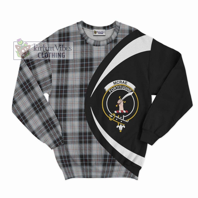 McRae Dress Tartan Sweatshirt with Family Crest Circle Style