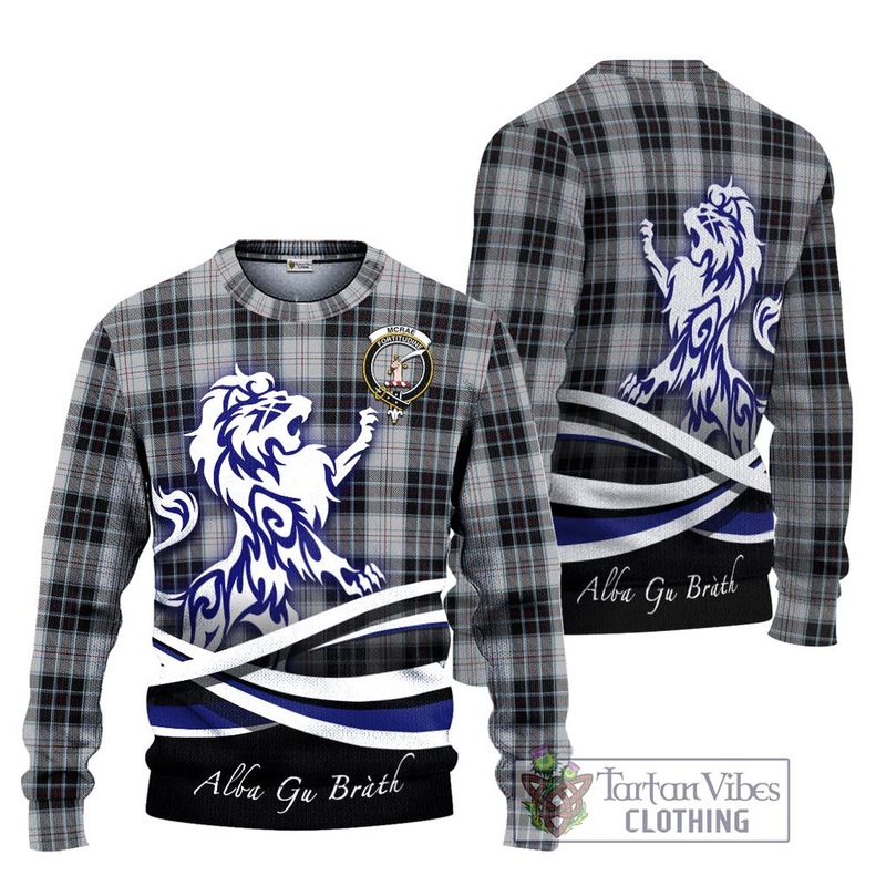 McRae Dress Tartan Ugly Sweater with Alba Gu Brath Regal Lion Emblem