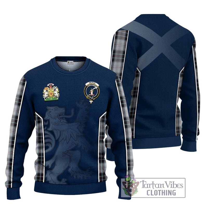 McRae Dress Tartan Ugly Sweater with Family Crest and Lion Rampant Vibes Sport Style