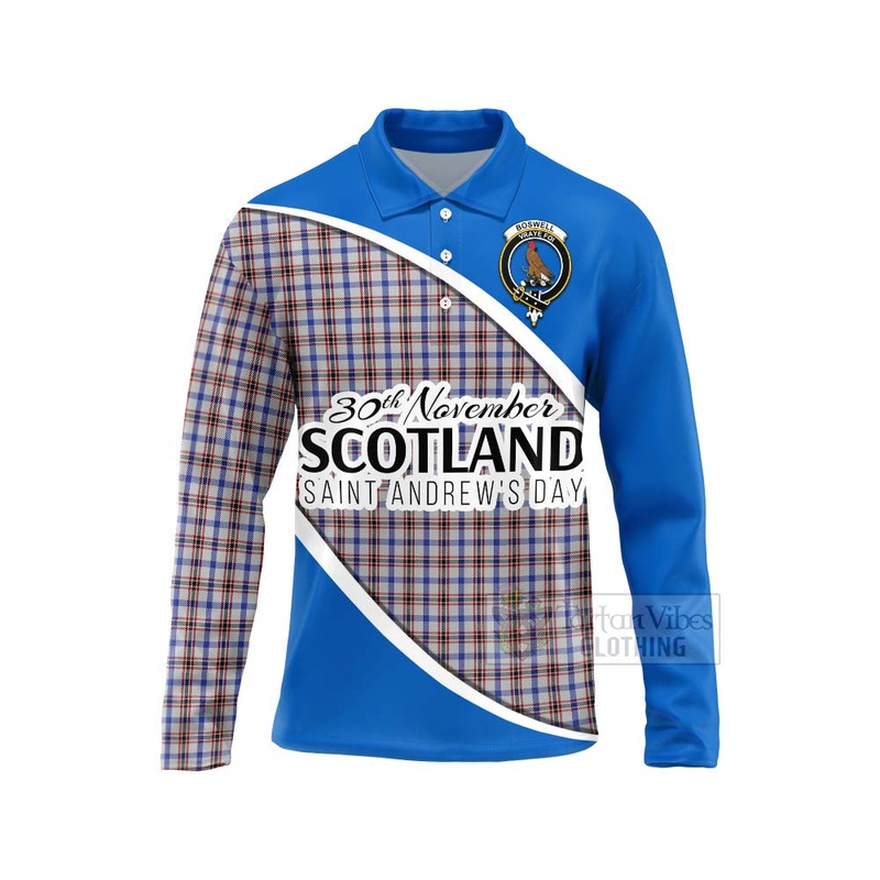 Boswell Family Crest Tartan Long Sleeve Polo Shirt Celebrate Saint Andrew's Day in Style