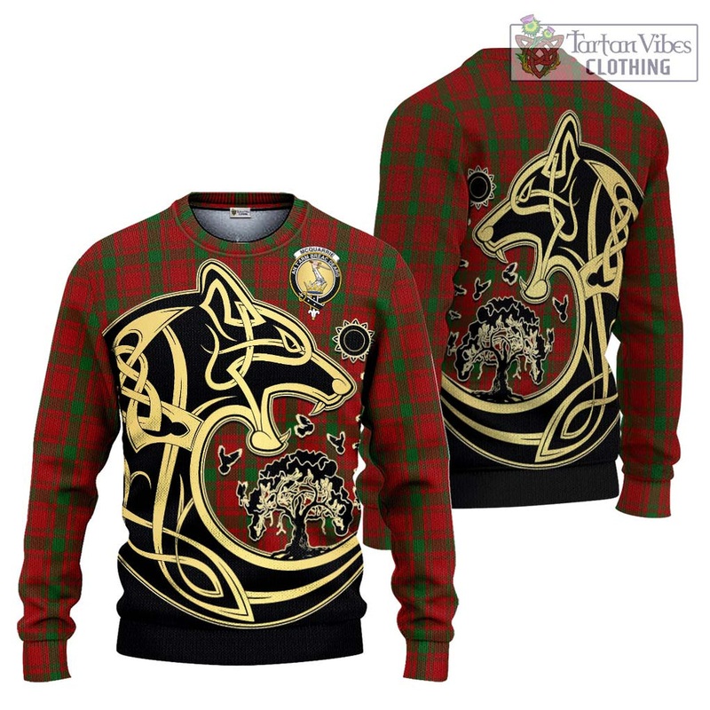 McQueary Tartan Ugly Sweater with Family Crest Celtic Wolf Style
