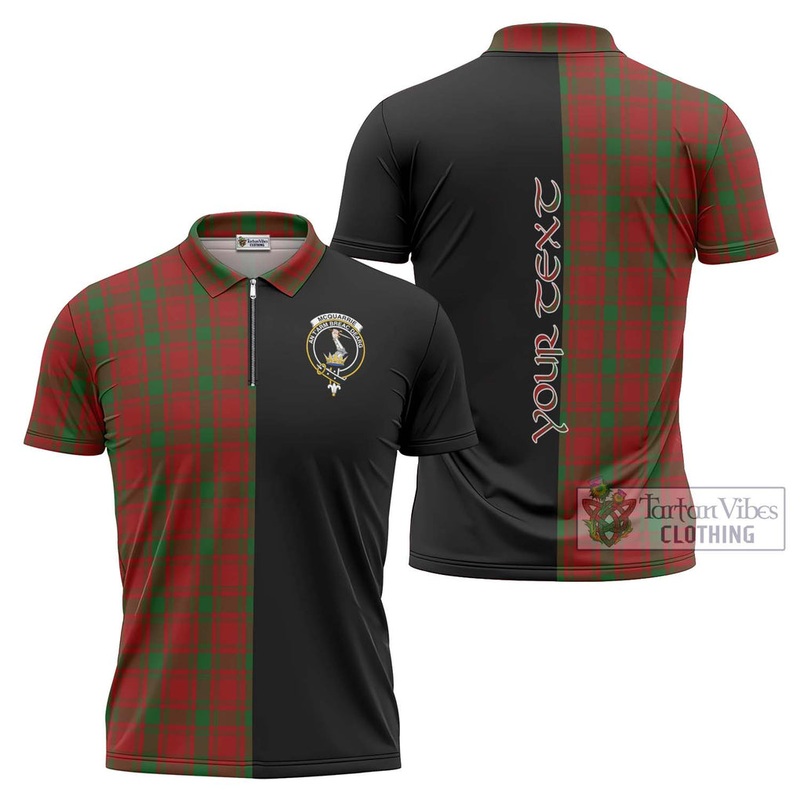 McQueary Tartan Zipper Polo Shirt with Family Crest and Half Of Me Style