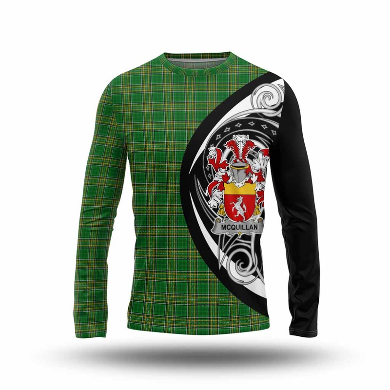 McQuillan Irish Clan Long Sleeve T-Shirt Celtic Circle Style