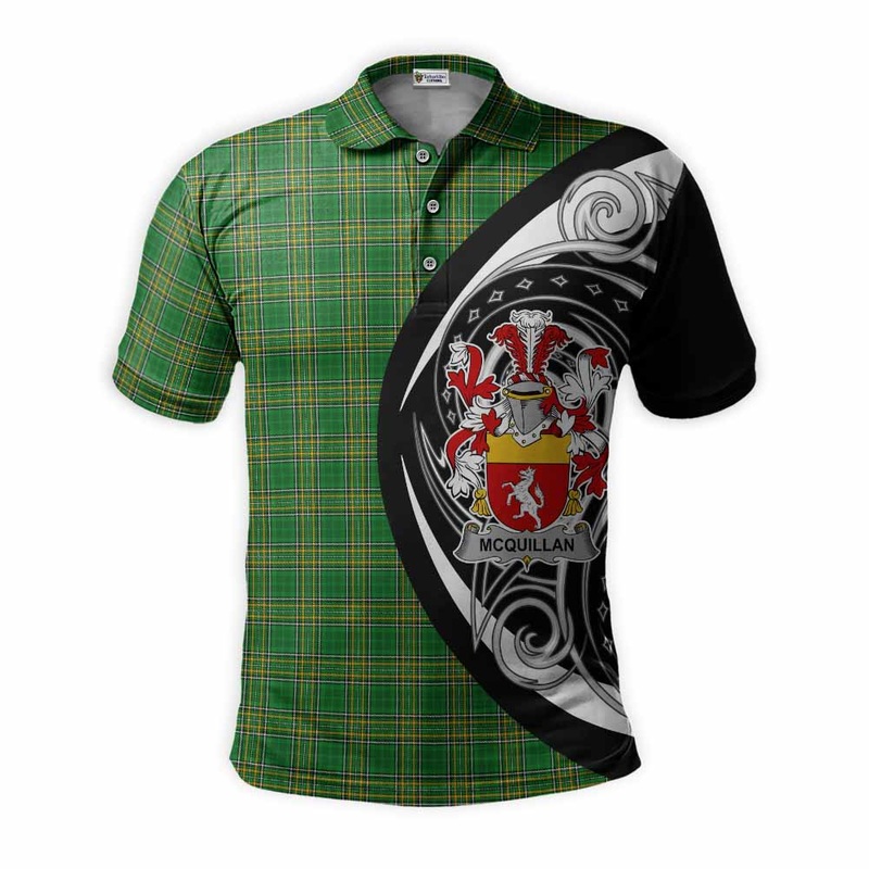 McQuillan Irish Clan Polo Shirt Celtic Circle Style